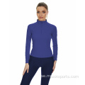 Kvinna Long Baselayer Equestrian Top Navy Blue